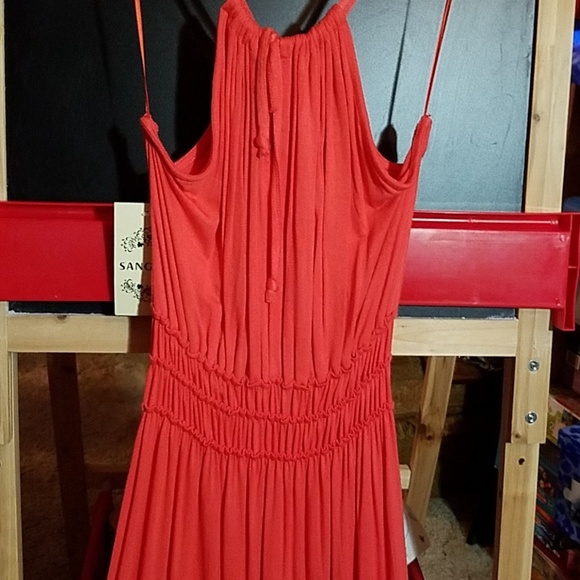 Sangria Strappy Dress Ruffled Hem Medium - Picture 3 of 5